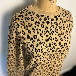 J. Crew animal print Teddie sweater size medium